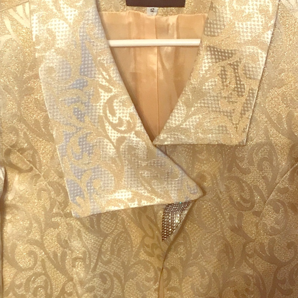 Gorgeous John Couture gold shimmer jacket